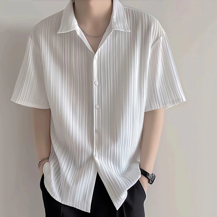 Áo Sơ Mi SEA tay ngắn dệt lưới đi biển dáng rộng họa tiết – Form Hàn Quốc